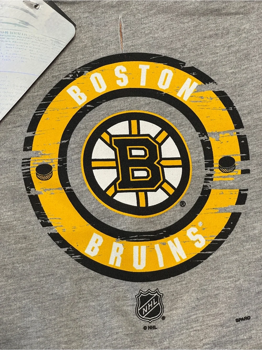 Sparo Boston Bruins NHL Dog Hoodie Pet Apparel Distressed Gray Small Hockey NWT